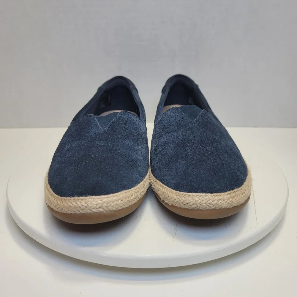 Clarks Collection Danelly Sky Espadrille Slip-Ons Navy Blue Suede US 9.5 M